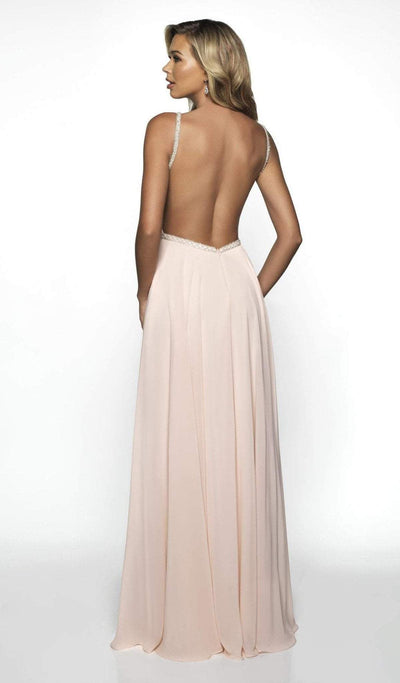 Blush by Alexia Designs - C2081 Beaded A-Line Dress with Slit Special Occasion Dress