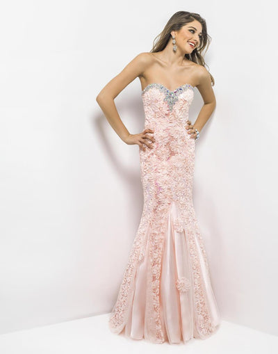 Blush by Alexia Designs - Embroided Floral Strapless Mermaid Gown 9582 Special Occasion Dress