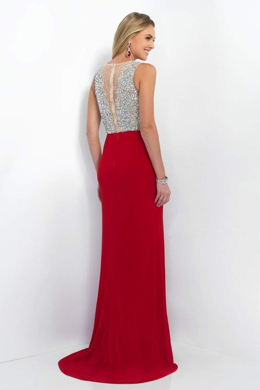Blush by Alexia Designs - Jewel Encrusted Plunging Illusion Gown 11009 Special Occasion Dress