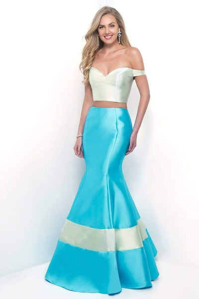 Blush by Alexia Designs - Off the Shoulder Mikado Mermaid Dress  11313 Special Occasion Dress 0 / Honeydew/Sky Blue