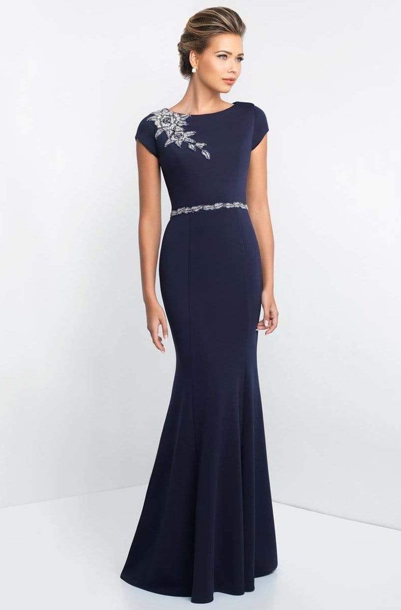 Blush by Alexia Designs - S2025 Bateau Neckline Beaded Sheath Gown Special Occasion Dress 0 / Wine