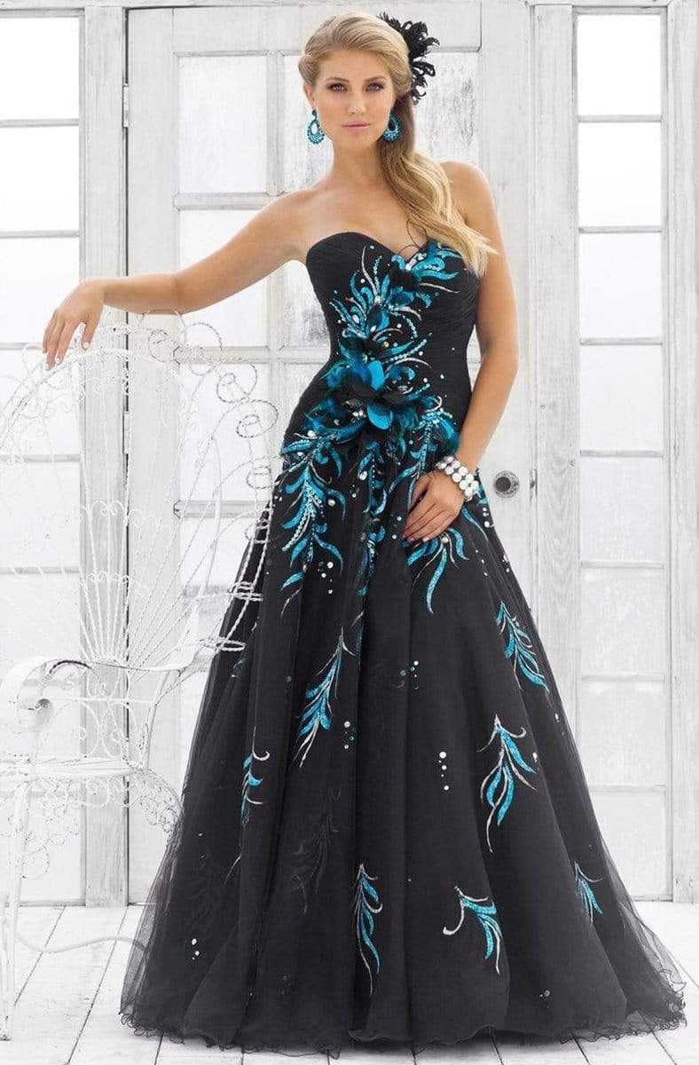 Blush by Alexia Designs - Stunning Sweetheart A-Line Gown 5111 Special Occasion Dress 0 / Black/Peacock