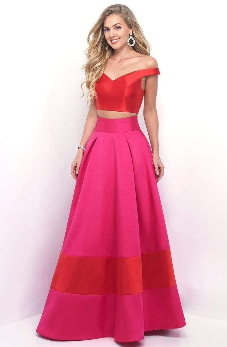 Blush by Alexia Designs - Vibrant Off-Shoulder Sleek A-Line Gown 5620 Special Occasion Dress 0 / Valentine/Hot Pink
