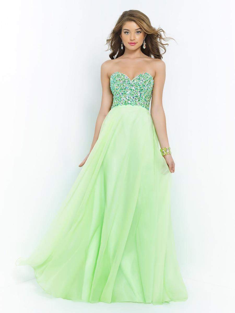 Blush by Alexia Designs - X222 Strapless Sequined Evening Dress Special Occasion Dress 0 / Honeydew