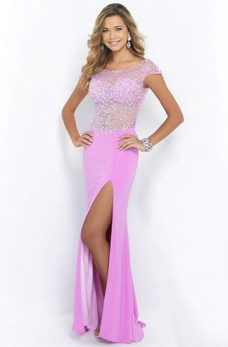 Blush by Alexia Designs - X229 Beaded Illusion Fitted Evening Dress Special Occasion Dress 0 / Lotus