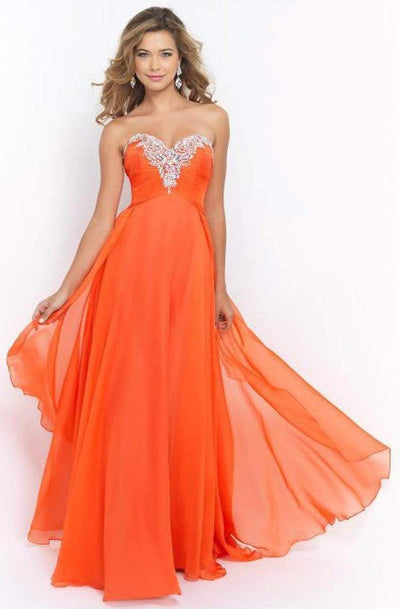 Blush by Alexia Designs - X236 Strapless Pleated A-Line Evening Dress Special Occasion Dress 0 / Sunset