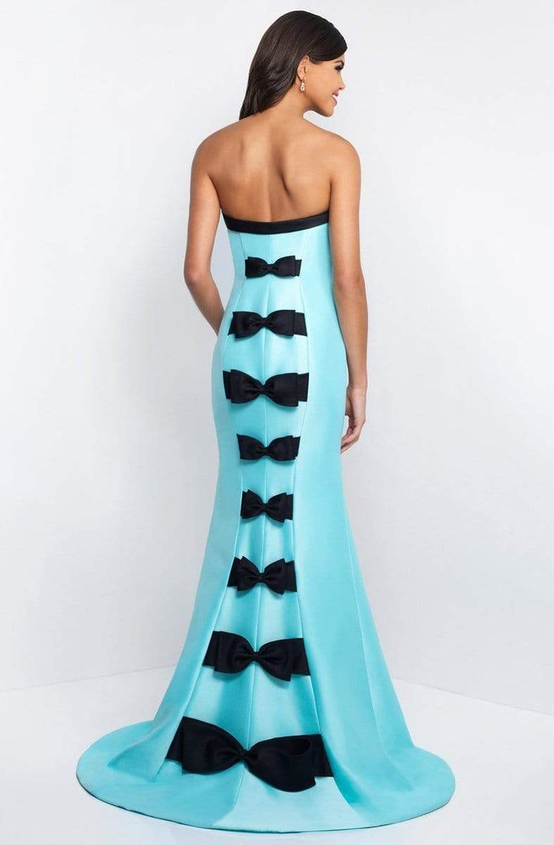 Blush - C1046 Contrast Strapless Bow Ornate Mermaid Gown Special Occasion Dress