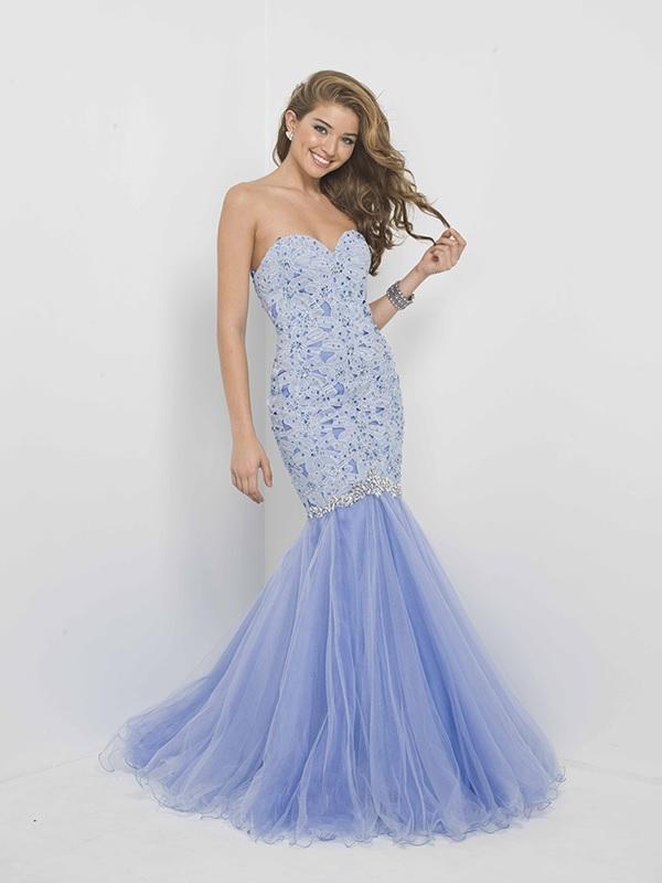 Blush Too - X223W Embellished Sweetheart Mermaid Dress Special Occasion Dress 14W / Periwinkle