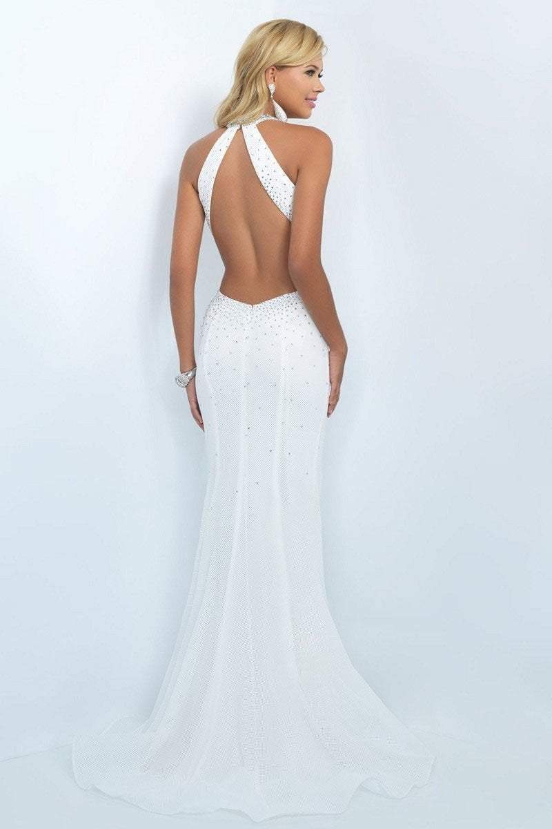 Blush - 11034 Crystal Embellished High Neck Mermaid Dress Special Occasion Dress