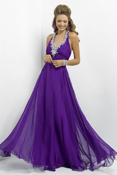 Blush by Alexia Designs - Ruched V-neck A-line Dress X139 Special Occasion Dress 0 / Violet