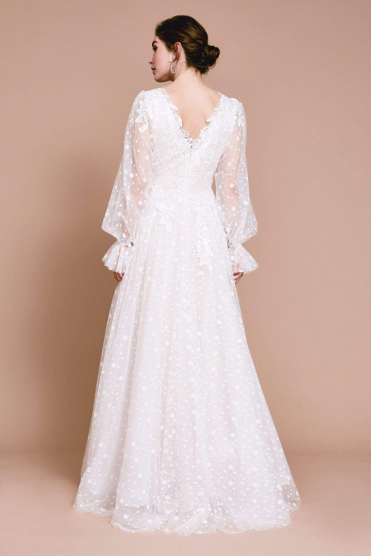 Tadashi Shoji - Gretel Dotted Lace Embroidered Gown Wedding Dresses
