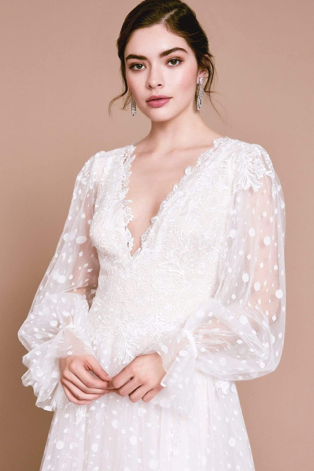 Tadashi Shoji - Gretel Dotted Lace Embroidered Gown Wedding Dresses