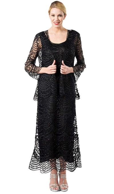 Soulmates - C1062SC Scoop Neck Embroidered Full Dress