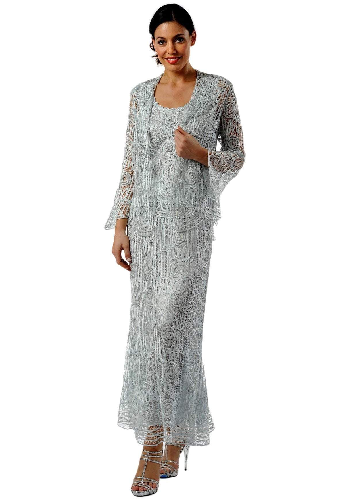 Soulmates - C1067SC Three Piece Full Length Embroidered Dress