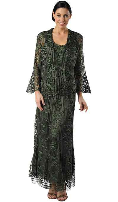 Soulmates - C1067SC Three Piece Full Length Embroidered Dress