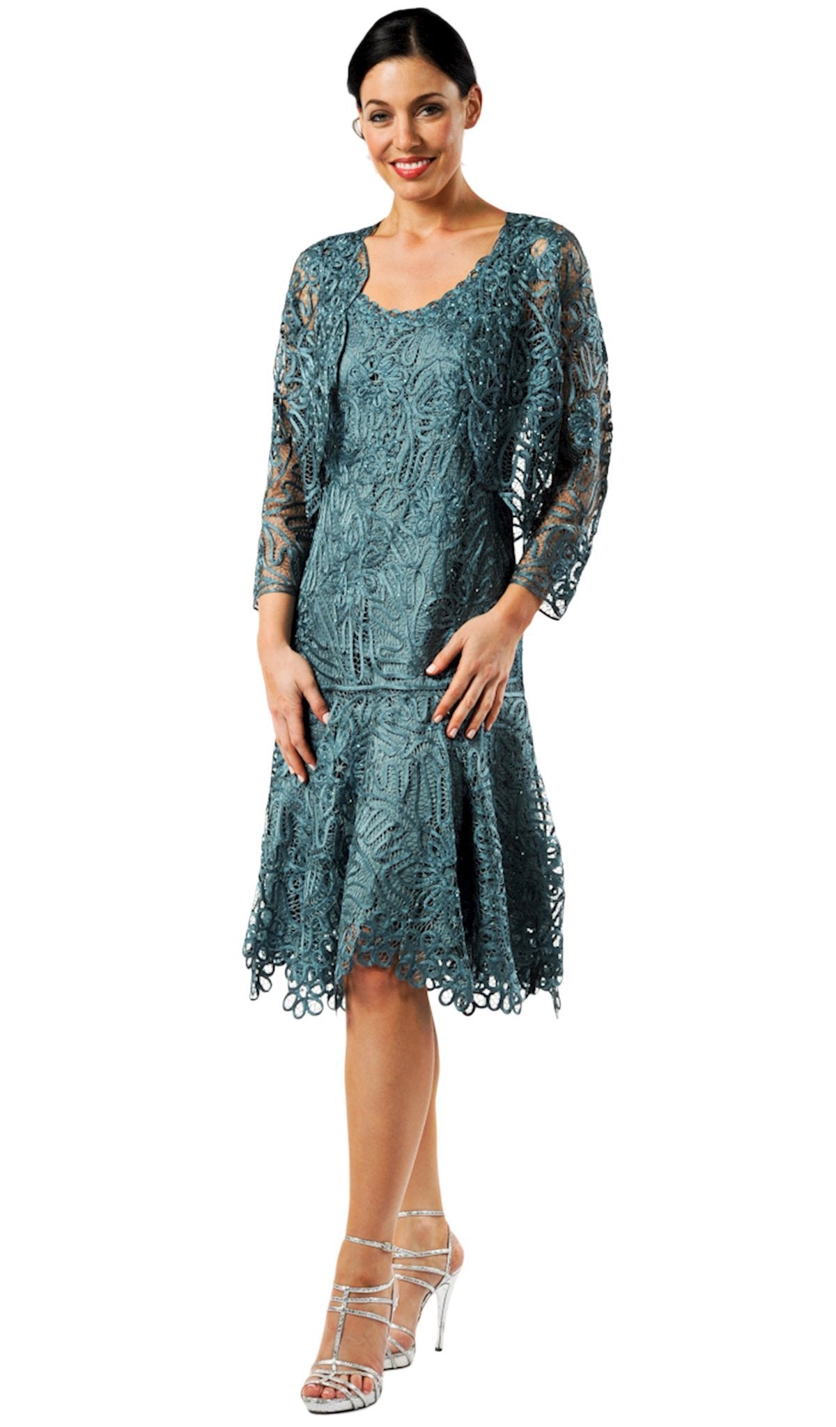 Soulmates - C9126SC Loose Blouse Beaded Embroidery Dress