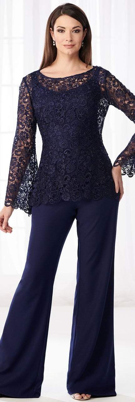 Cameron Blake - 218611 Three-piece Sheer Lace Pantsuit Special Occasion Dress