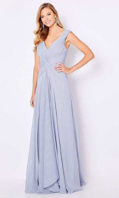 Cameron Blake - 221694 V Neck A-Line Evening Dress Mother of the Bride Dresses 4 / Ice Gray