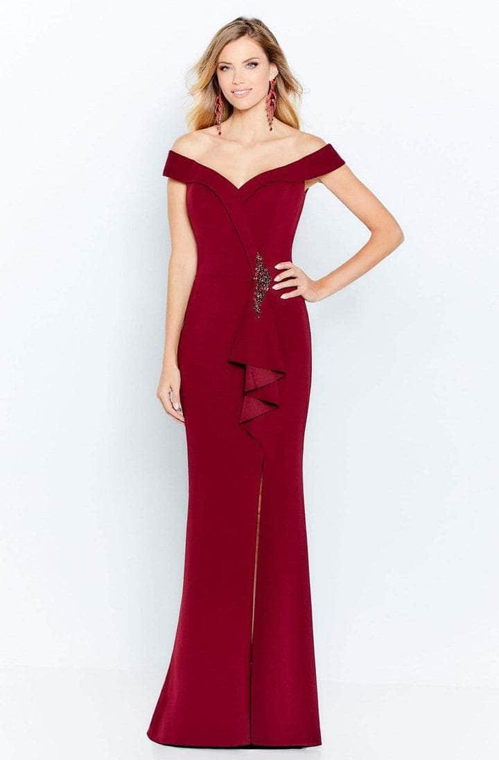 Cameron Blake by Mon Cheri - 120614 Embellished Off-Shoulder Formal Dress - 1 pc Wine in Size 10 Available CCSALE 10 / Wine