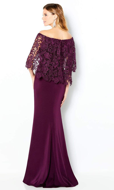 Mon Cheri - 220632SC Off Shoulder Lace Dress In Purple