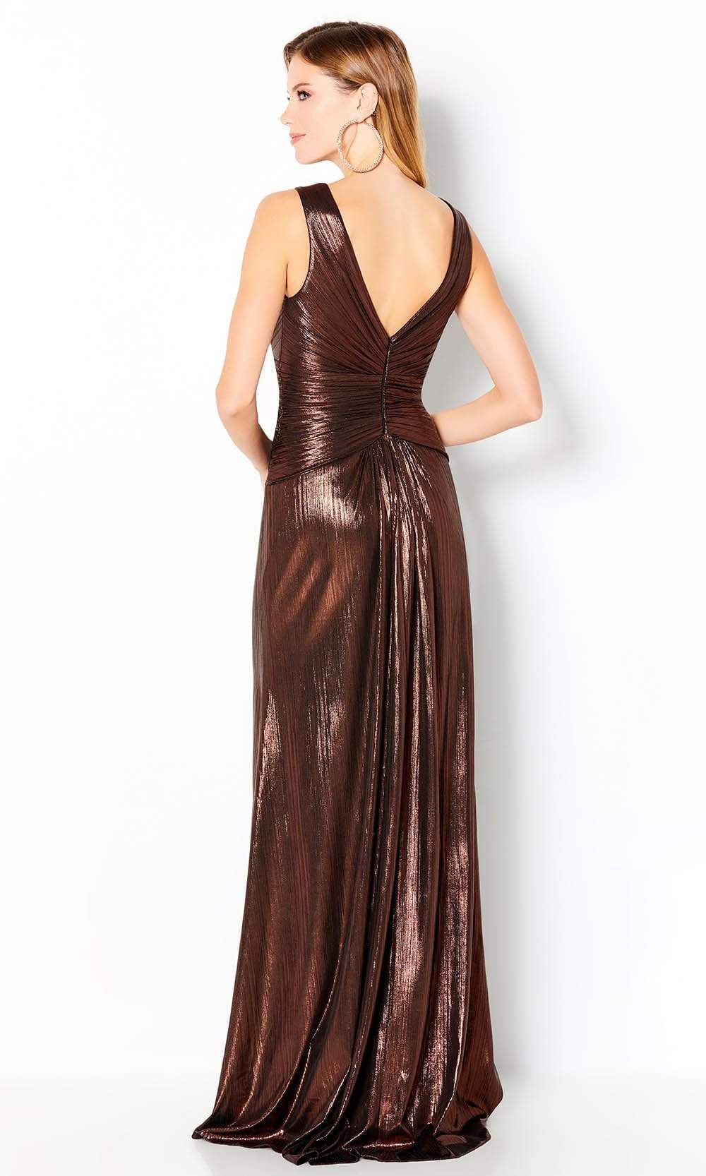 Cameron Blake by Mon Cheri - 220649 Metallic Shirred A-Line Dress Evening Dresses
