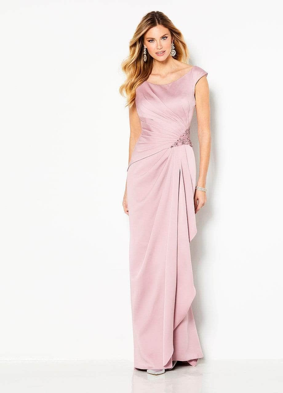 Cameron Blake by Mon Cheri - Bateau Pleated Evening Dress 219676 - 1 pc Rose Quartz In Size 12 Available CCSALE 12 / Rose Quartz