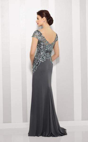Cameron Blake by Mon Cheri - Chiffon A-line Dress 216691 - 1 pc Pewter/Gray in Size 14 Available CCSALE