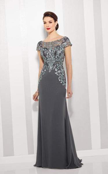 Cameron Blake by Mon Cheri - Chiffon A-line Dress 216691 - 1 pc Pewter/Gray in Size 14 Available CCSALE 14 / Pewter/Gray