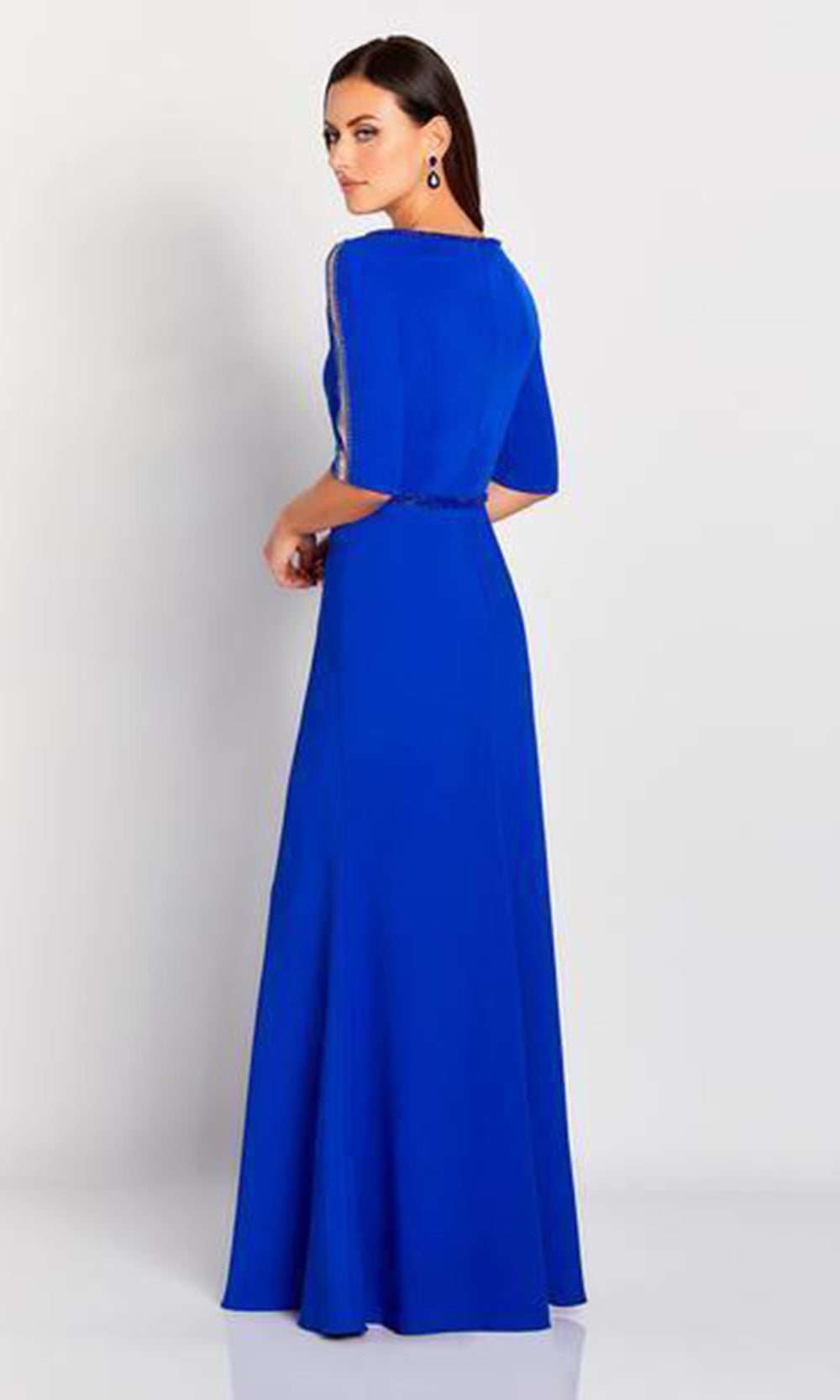 Cameron Blake by Mon Cheri - Illusion Paneled Evening Gown In Blue