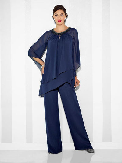 Cameron Blake by Mon Cheri - Three-Piece Chiffon Set 117625W - 1 pc Navy in Size 22W CCSALE 22W / Navy