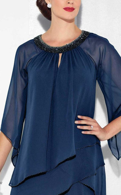 Cameron Blake by Mon Cheri - Three-Piece Chiffon Set 117625W - 1 pc Navy in Size 22W CCSALE 22W / Navy