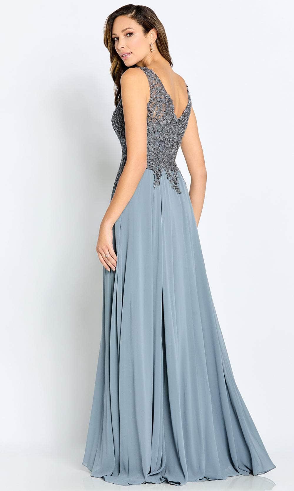 Cameron Blake CB117 - V-Neck Beaded Lace Evening Gown Special Occasion Dress