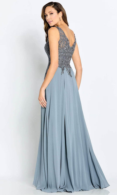 Cameron Blake CB117 - V-Neck Beaded Lace Evening Gown Special Occasion Dress