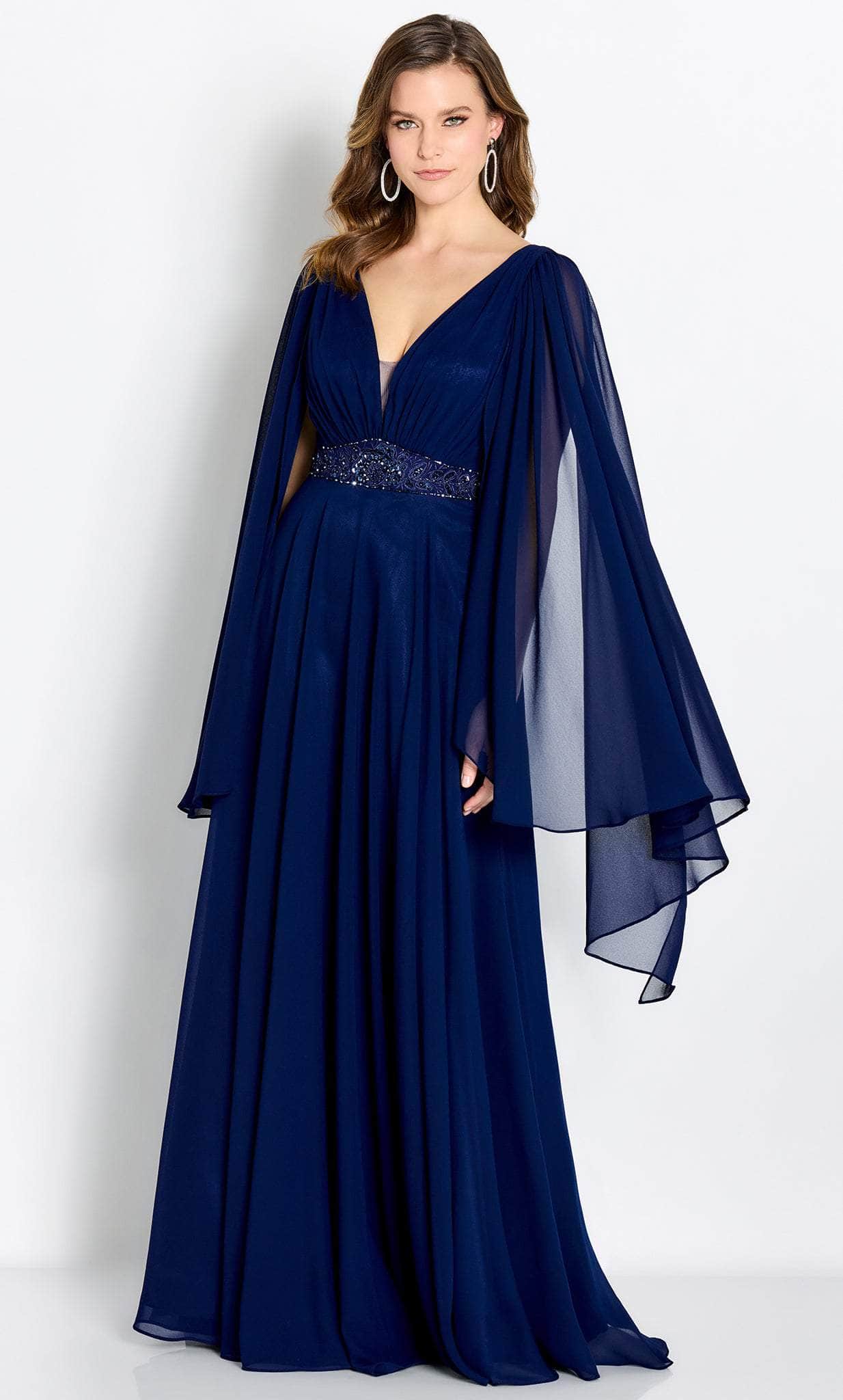 Cameron Blake CB756 - Long Chiffon , Ponge Lining A-Line Dress ...