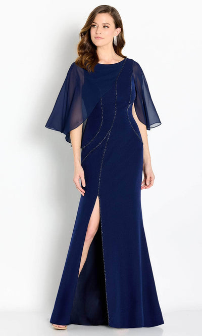 Cameron Blake CB764 - Cape Sleeve Evening Gown Special Occasion Dress 4 / Navy