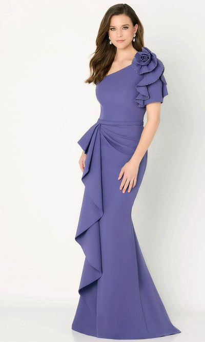 Cameron Blake CB781 - Asymmetrical Rosette Evening Dress Prom Dresses