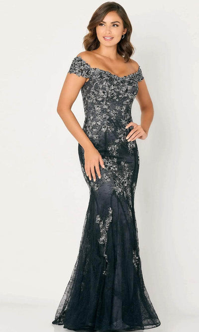 Cameron Blake CB792 - Embroidered Mermaid Evening Dress Evening Dresses 4 / Black