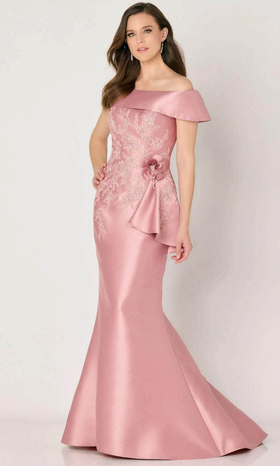Cameron Blake CB797 - Lace Detailed Evening Dress Evening Dresses 4 / Rose Quartz