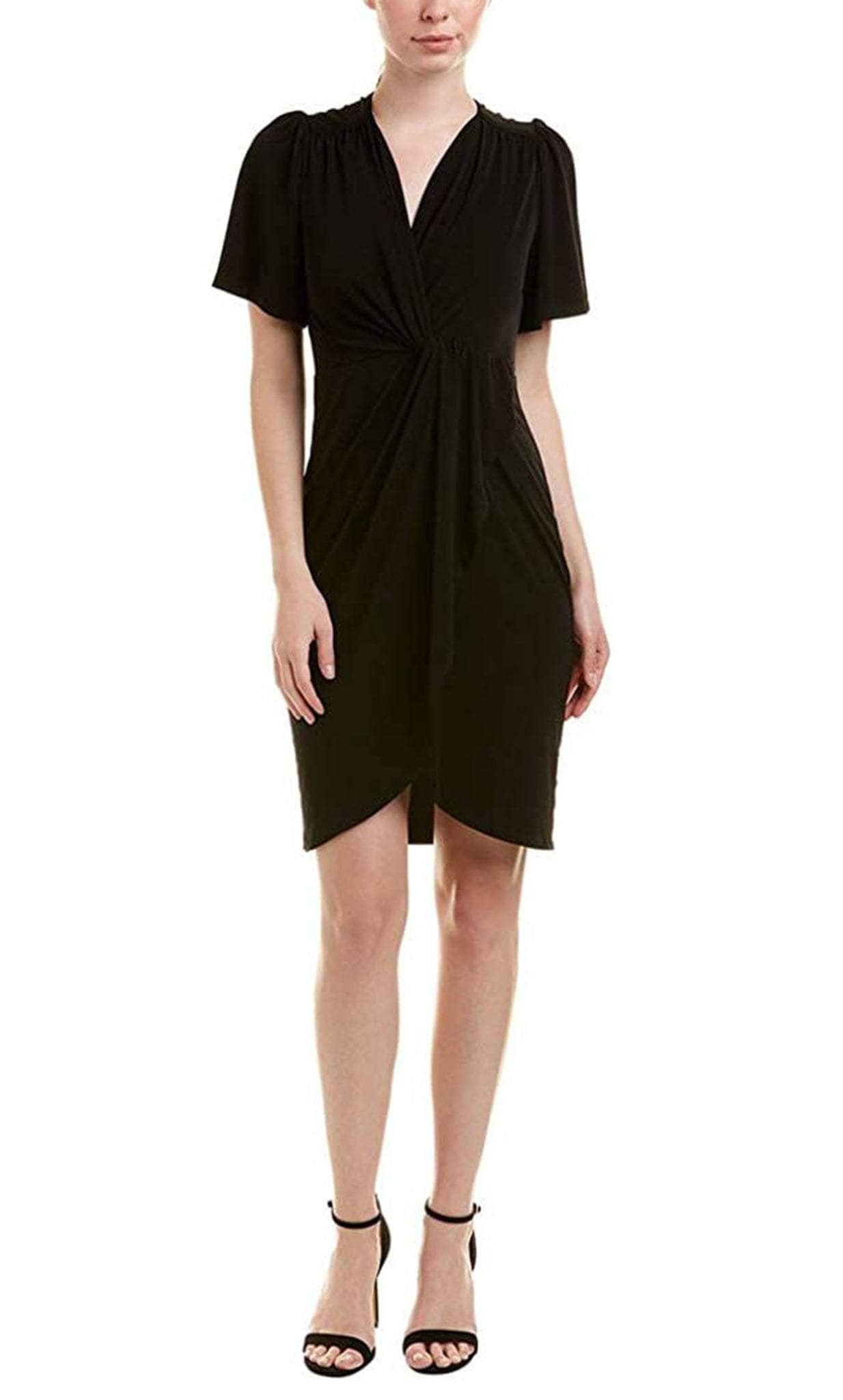 Catherine Malandrino MCD80022 - Tulip Hem Pleated Short Dress Holiday Dresses L / Black