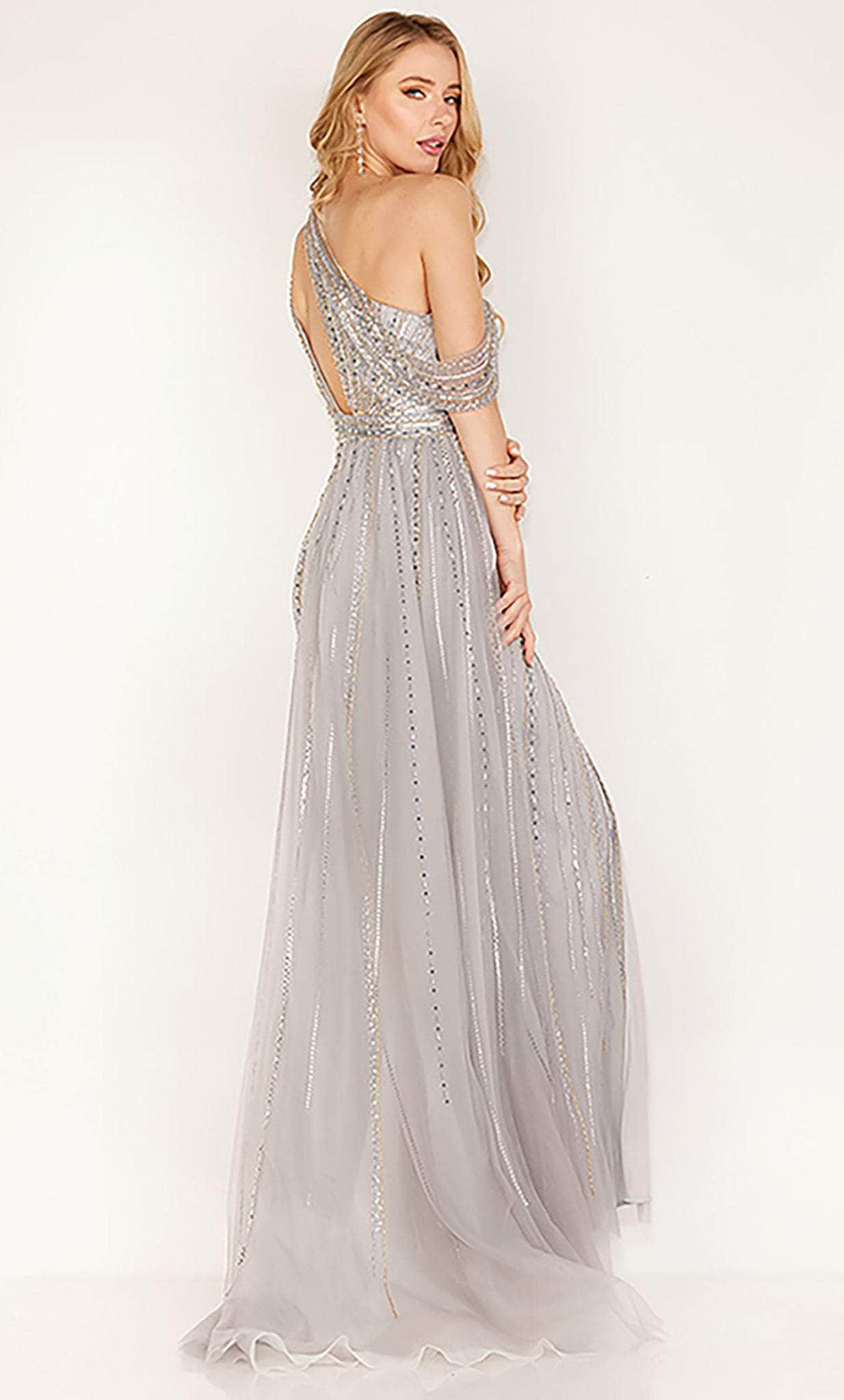 Cecilia Couture 159 - Embellished Asymmetrical-Detailed Gown Prom Dresses