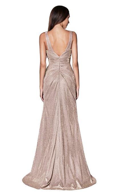 Cinderella Divine - CF332SC Glitter Wrapped V-neck Evening Dress