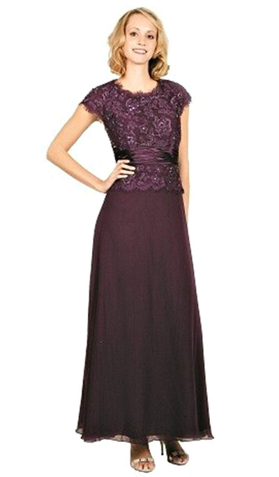 Chiffon Lace and Satin Mother of the Bride Dress Mother of the Bride Dresses XXS / Brown