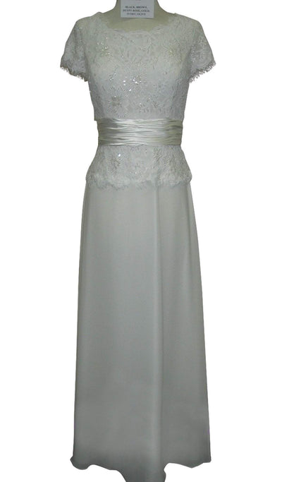 Chiffon Lace and Satin Mother of the Bride Dress Mother of the Bride Dresses XXS / Silver