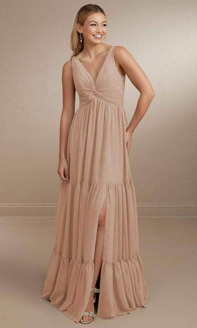 Christina Wu Celebration 22161 - Deep V-neck Dress Special Occasion Dress 0 / Spritz