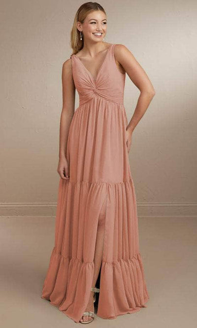 Christina Wu Celebration 22161 - V-Neck Bridesmaid Dress Special Occasion Dress 0 / Cantaloupe