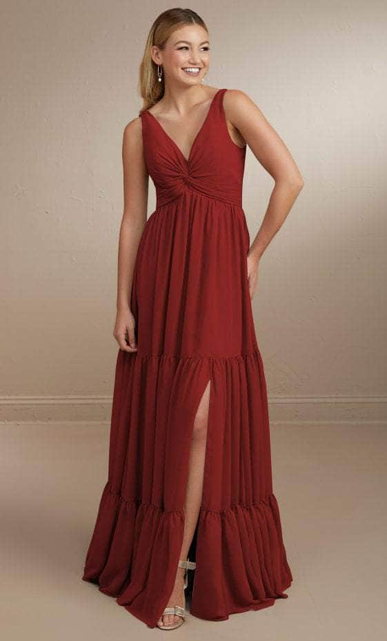 Christina Wu Celebration 22161 - V-Neck Bridesmaid Dress Special Occasion Dress 0 / Claret