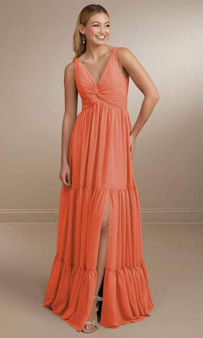 Christina Wu Celebration 22161 - V-Neck Dress Special Occasion Dress 0 / Coral