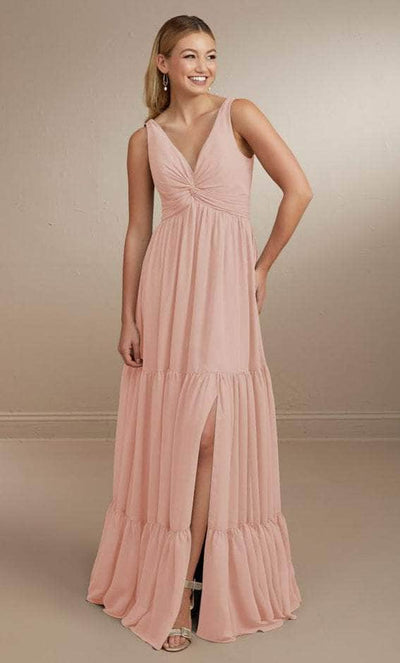 Christina Wu Celebration 22161 - V-Neck Dress Special Occasion Dress 0 / Frost Rose