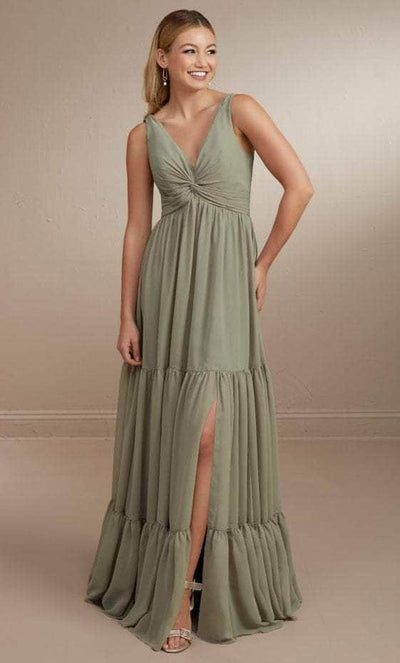 Christina Wu Celebration 22161 - V-Neck Twisted Knot Bridesmaid Dress Special Occasion Dress 0 / Aqua