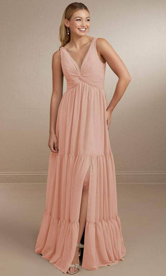 Christina Wu Celebration 22161 - V-Neck Twisted Knot Bridesmaid Dress Special Occasion Dress 0 / Ballet